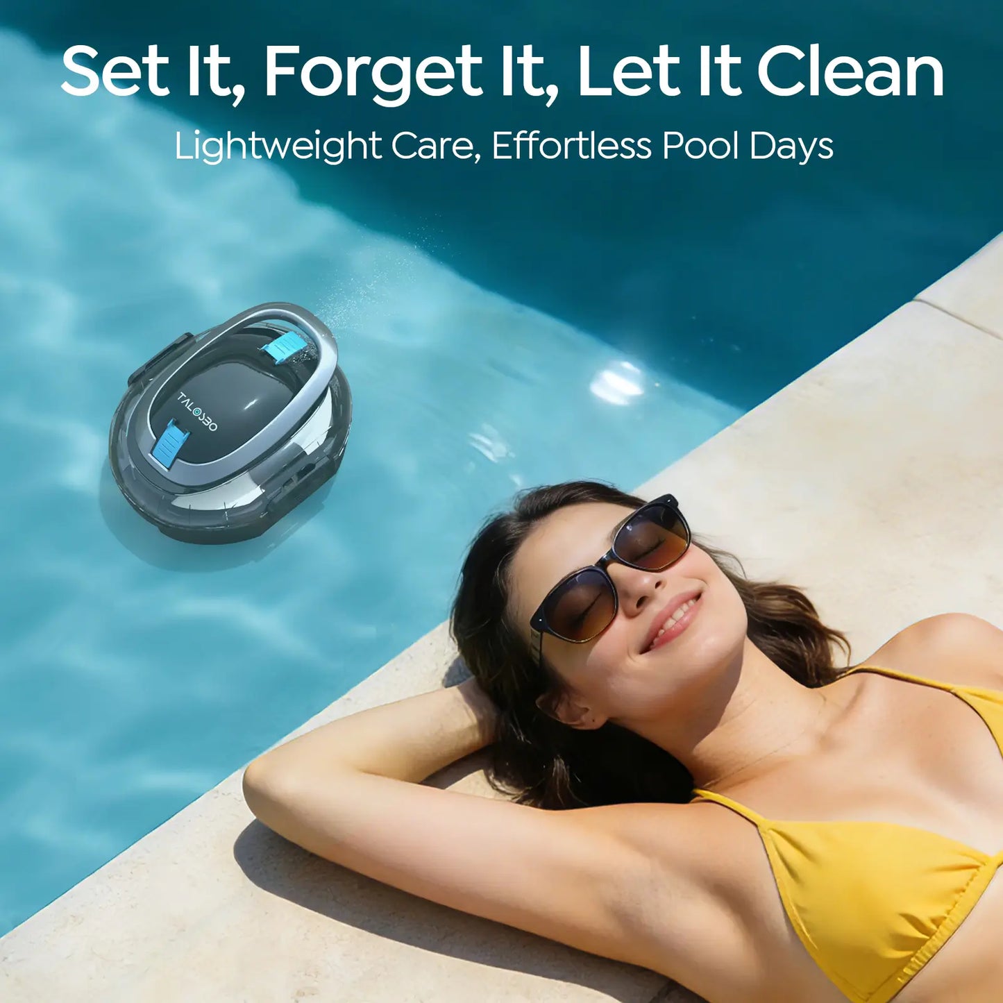 Talosbo S2 Cordless Robotic Pool Cleaner -Black