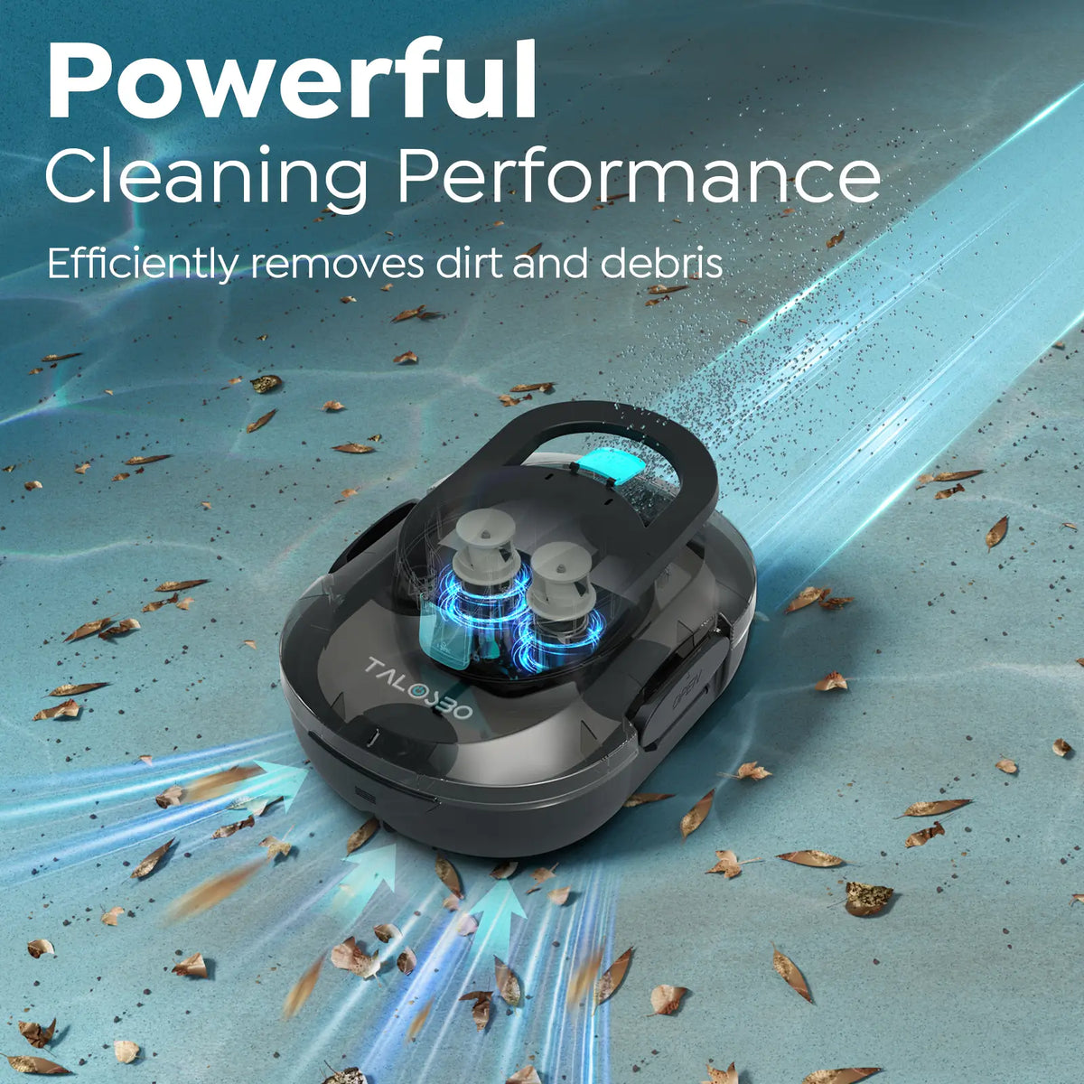 Talosbo S1 Cordless Robotic Pool Cleaner Automatic Pool Vacuum for Above-Ground Flat Pools,80 Mins Runtime