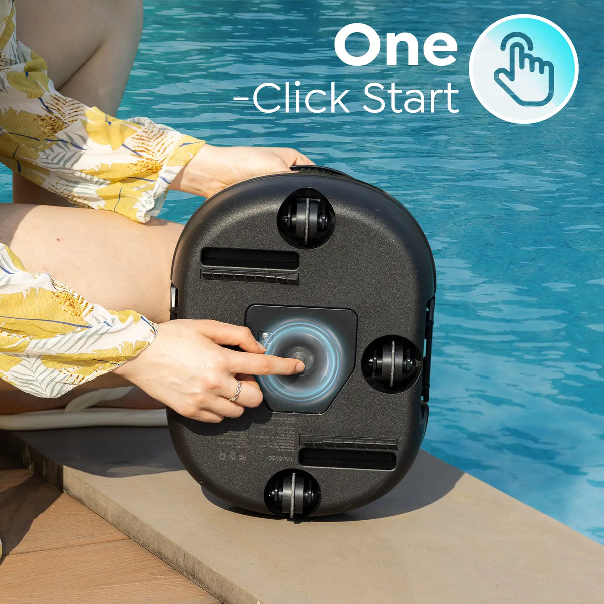 Talosbo S1 Cordless Robotic Pool Cleaner Automatic Pool Vacuum for Above-Ground Flat Pools,80 Mins Runtime