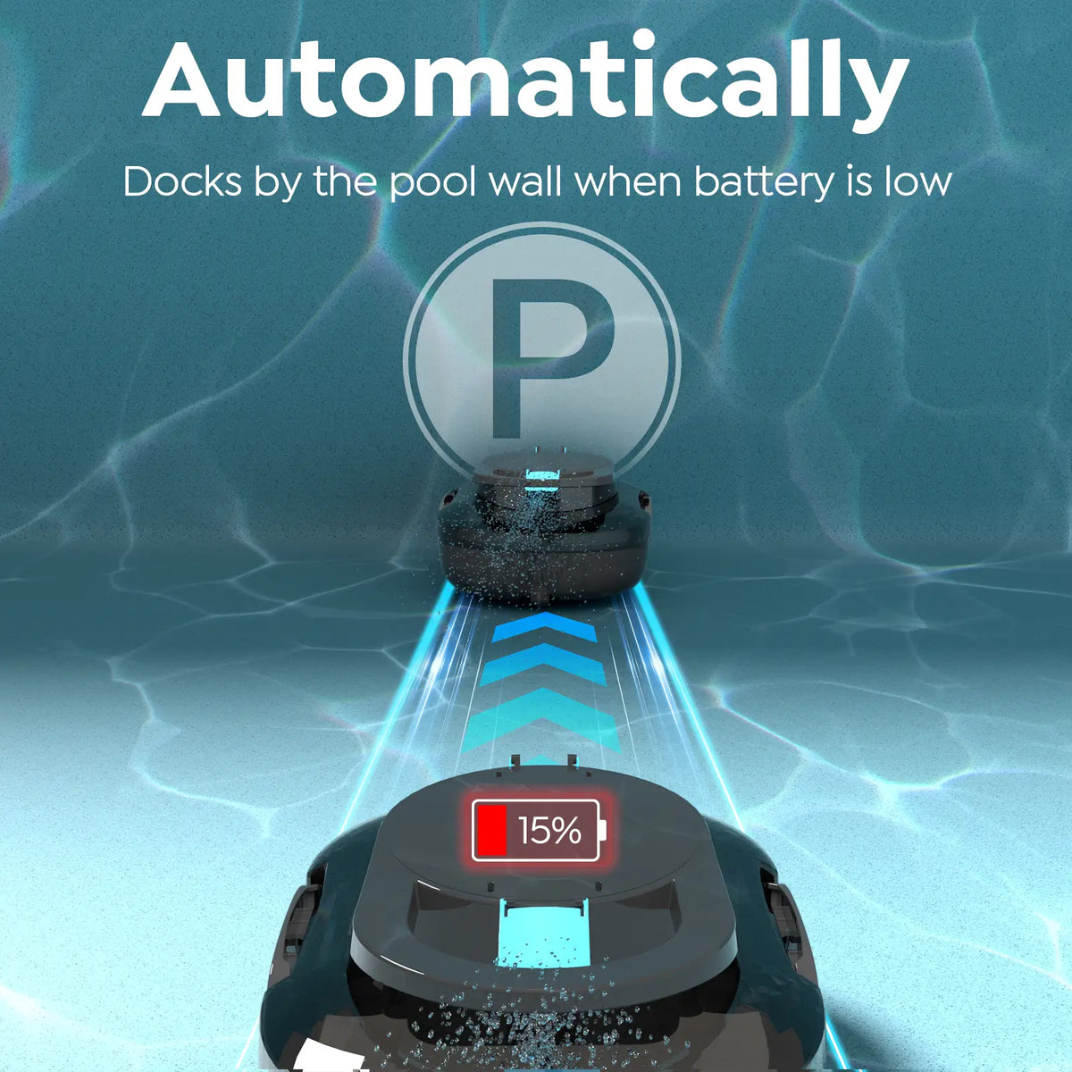 Talosbo S1 Cordless Robotic Pool Cleaner Automatic Pool Vacuum for Above-Ground Flat Pools,80 Mins Runtime