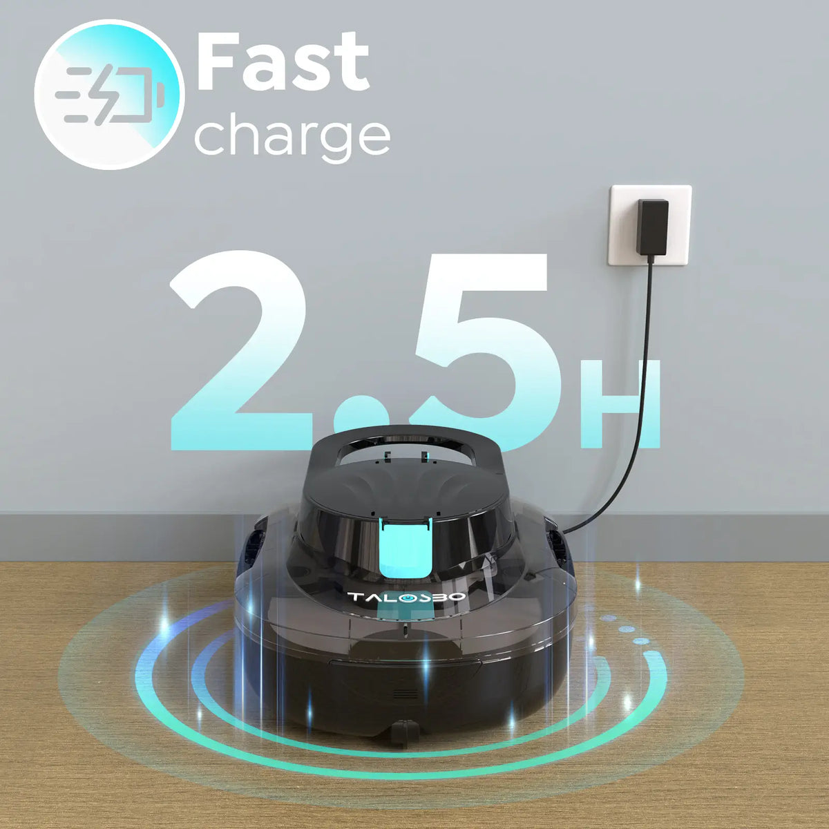 Talosbo S1 Cordless Robotic Pool Cleaner Automatic Pool Vacuum for Above-Ground Flat Pools,80 Mins Runtime