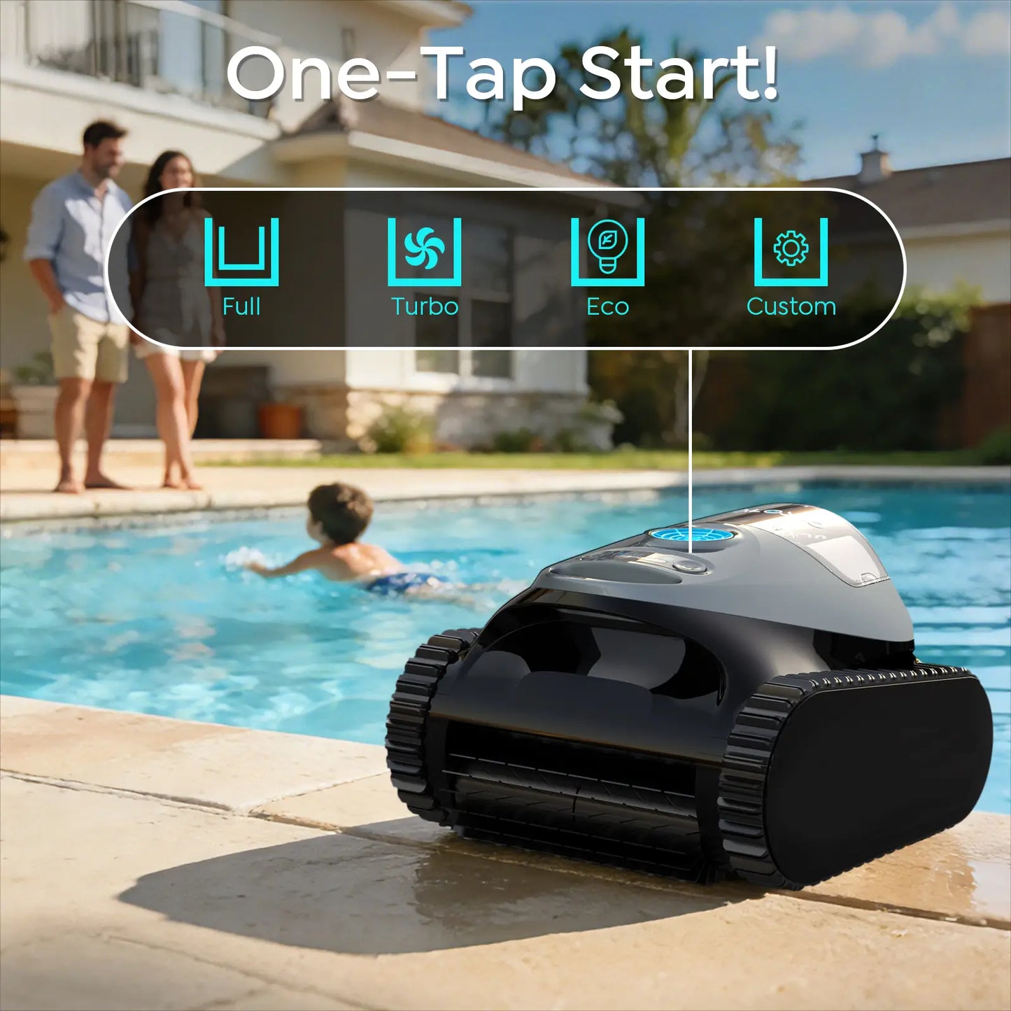 Talosbo C1 Cordless Robotic Pool Vacuum Cleaner with Wall Climbing, Waterline Cleaning, App Control, 180-Min Runtime for Inground Pools