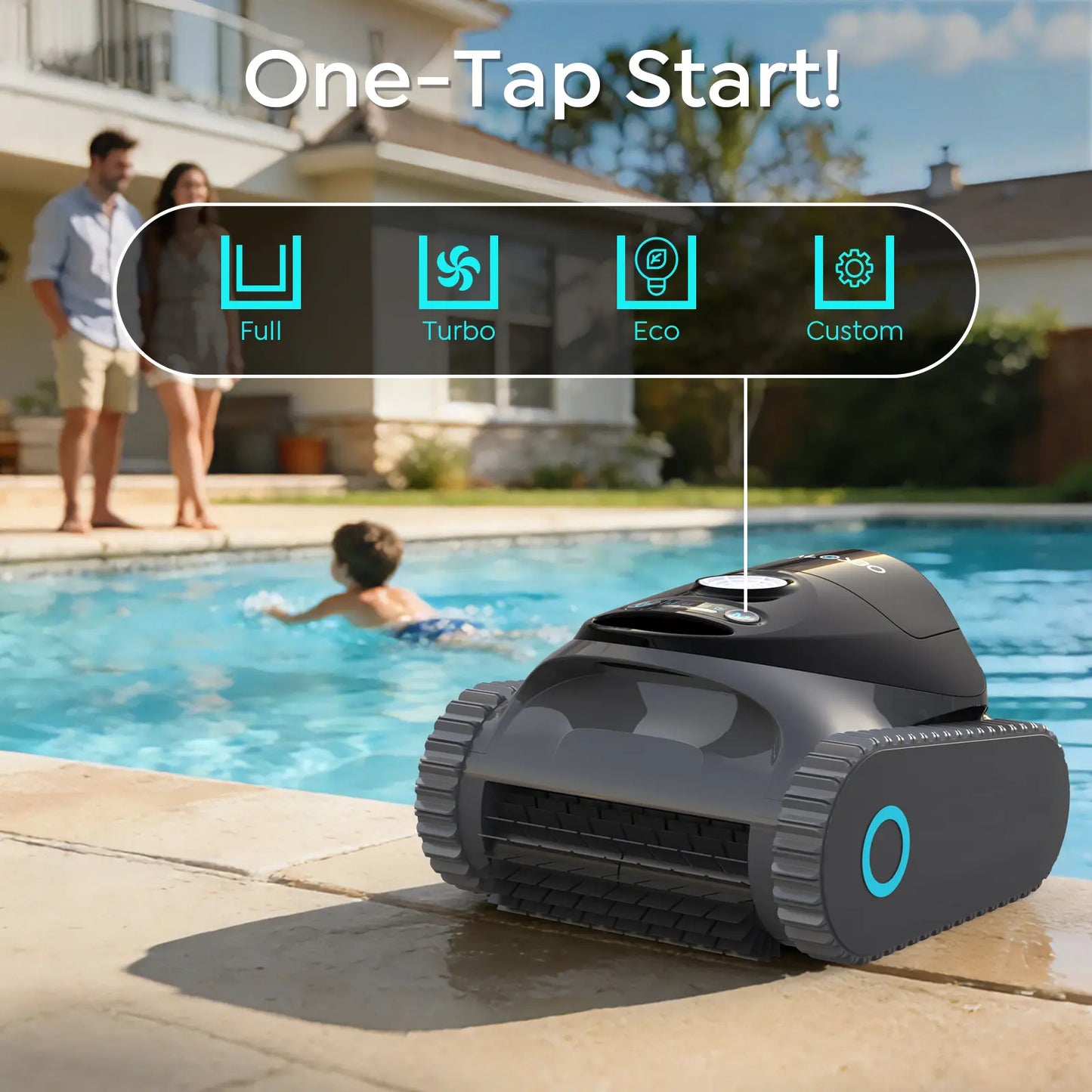 Talosbo C1 Cordless Robotic Pool Vacuum Cleaner-Gray Black