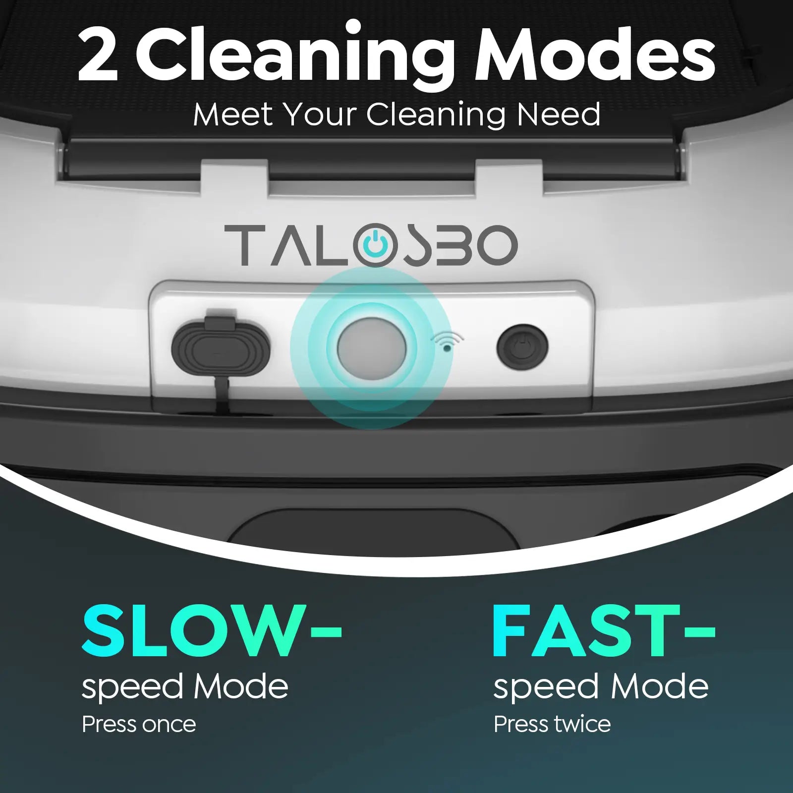 Talosbo SK01 pool skimmer with two cleaning modes labeled 'Slow' and 'Fast'.