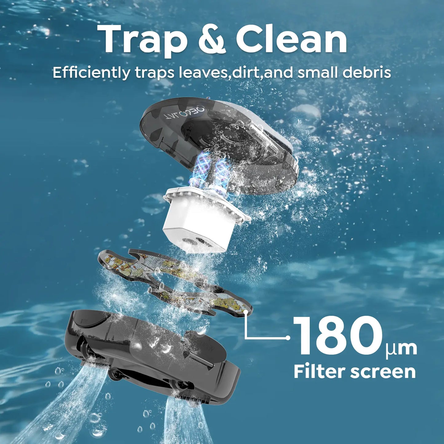 Talosbo S1PRO Cordless Robotic Pool Cleaner -Black White