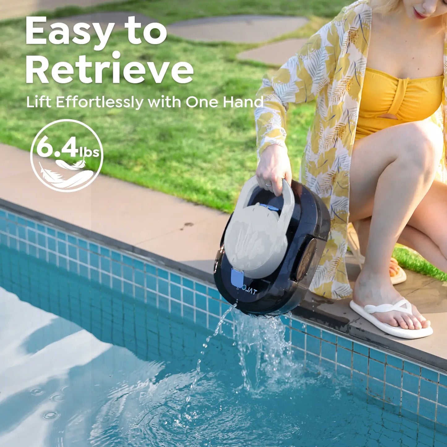 Talosbo S1PRO Cordless Robotic Pool Cleaner -Black White