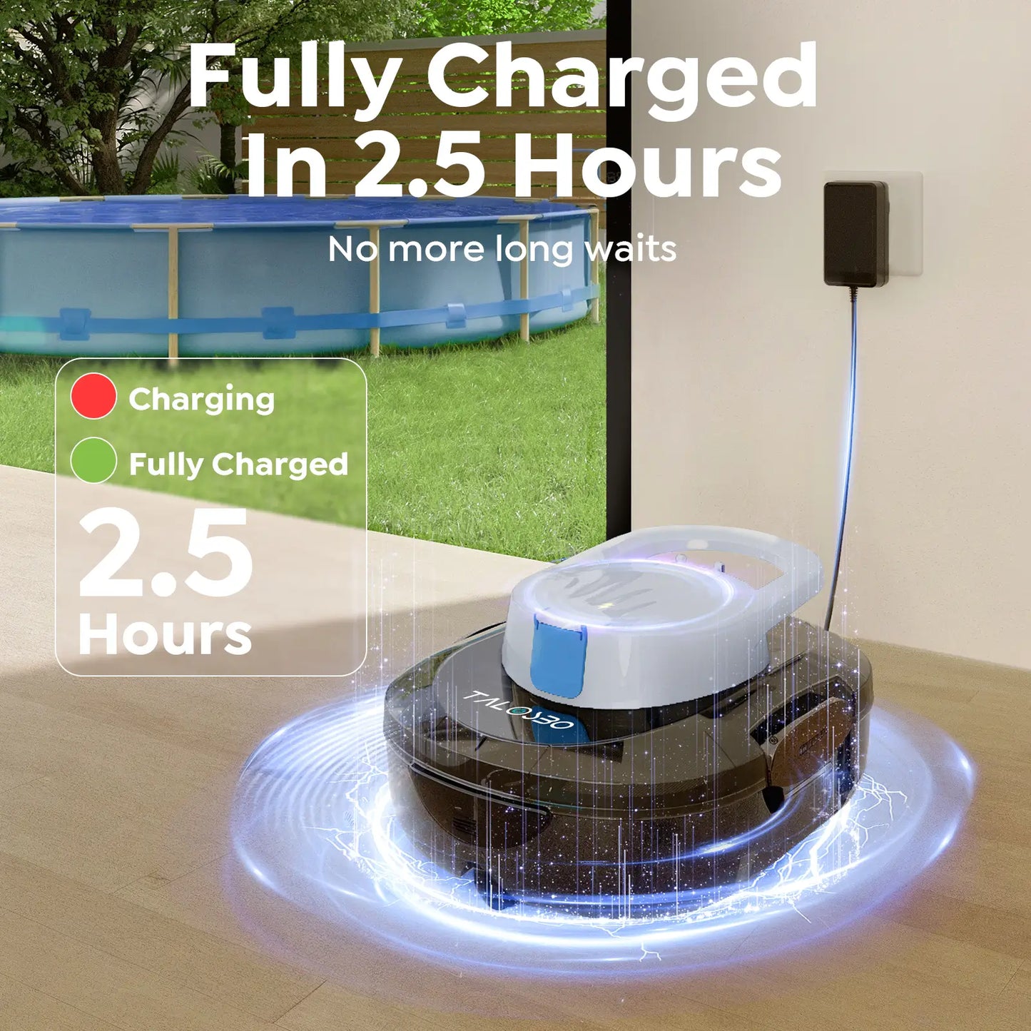 Talosbo S1PRO Cordless Robotic Pool Cleaner -Black White
