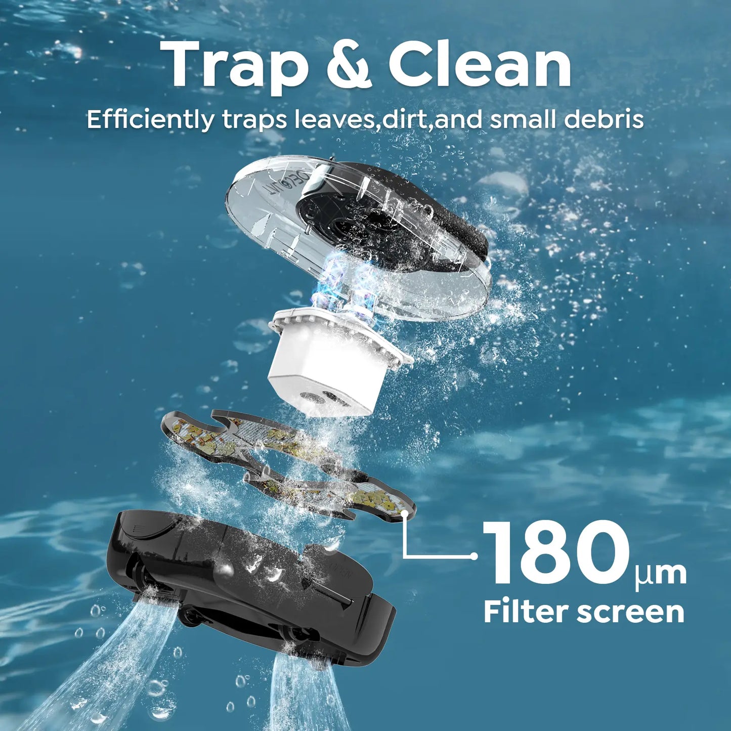 2026 TALOSBO S1 Pro Max Cordless Pool Cleaner – Dual Motor Suction, 130-Min Runtime, Fast Charging, Large-Capacity Filter Basket & Smart Self-Parking for Above-Ground Pools
