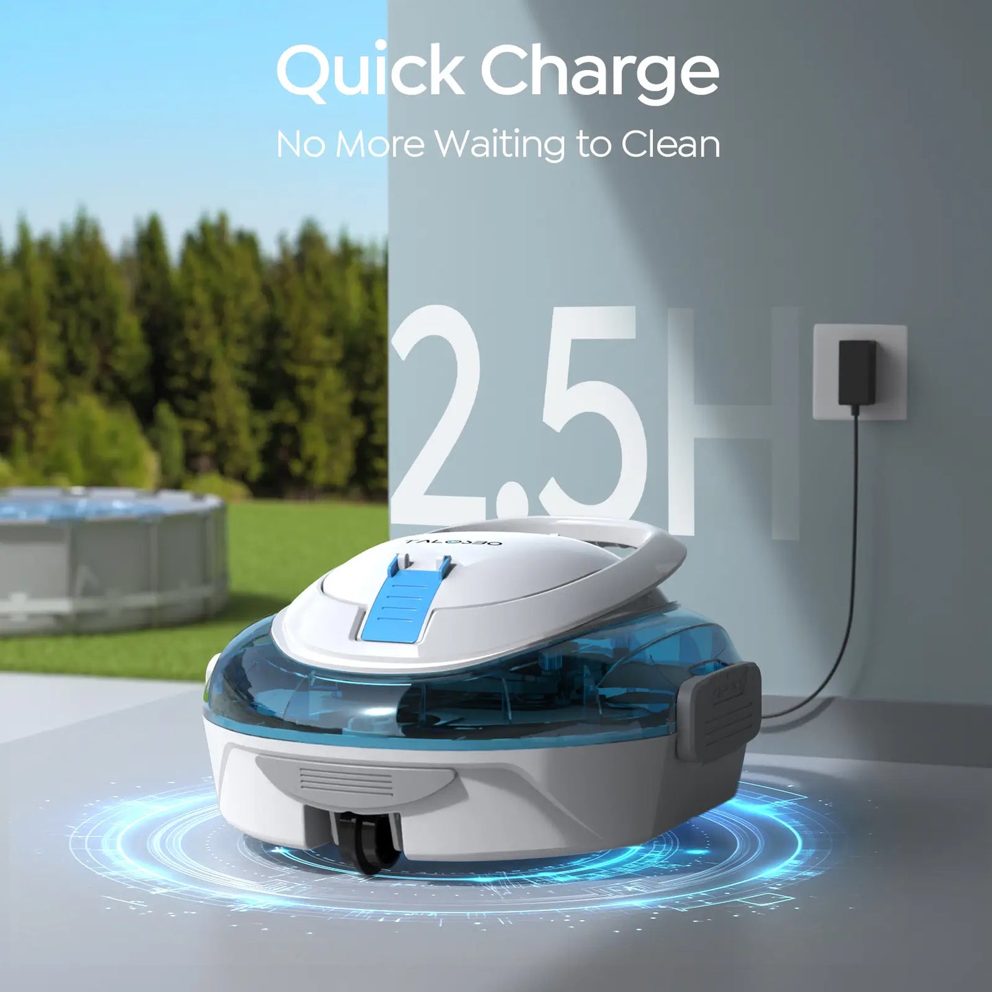 Talosbo S2 Cordless Robotic Pool Cleaner -Blue White