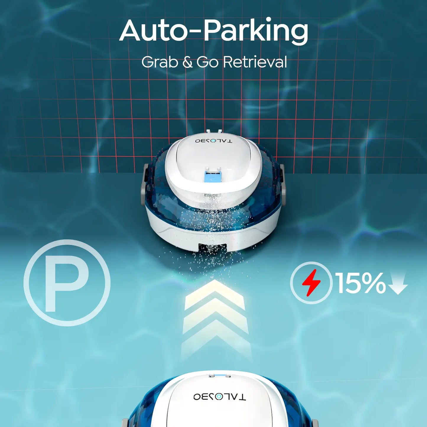 Talosbo S2 Cordless Robotic Pool Cleaner -Blue White