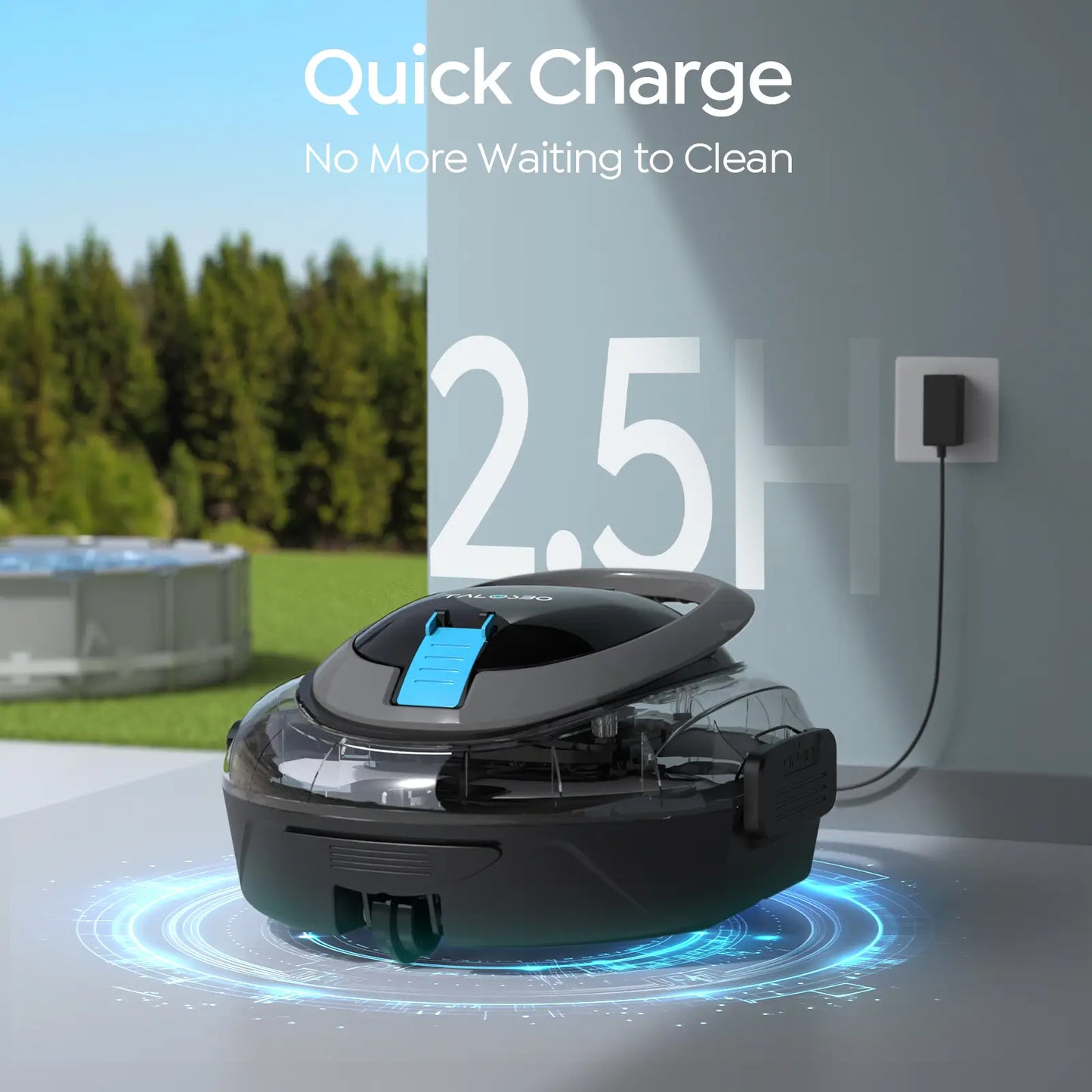 Talosbo S2 Cordless Robotic Pool Cleaner -Black