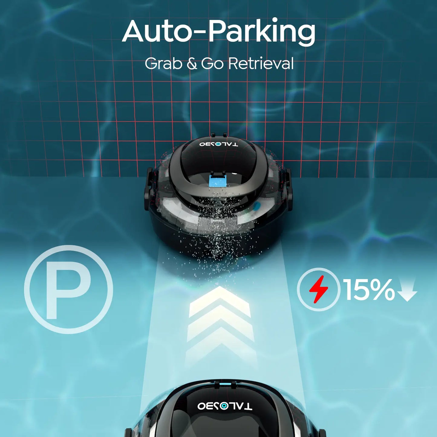 Talosbo S2 Cordless Robotic Pool Cleaner -Black