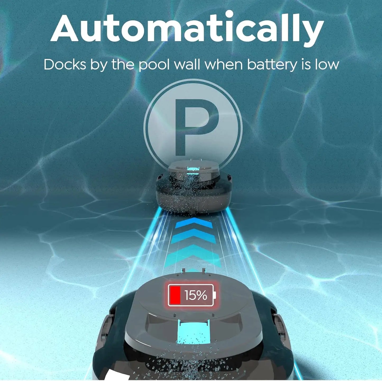 (2026 NEW) TALOSBO Pleco S1 Cordless Pool Vacuum with 75-80Mins Runtime, Robotic Pool Cleaner for Above Ground Flat-Bottomed Pools up to 60㎡, Lightweight, 2.5H Fast Charging, Auto-Parking